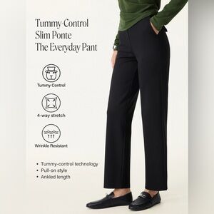 NWT OGL Ponte-De-Roma Tummy-Control Slim Ponte The Everyday Pant Black Size M